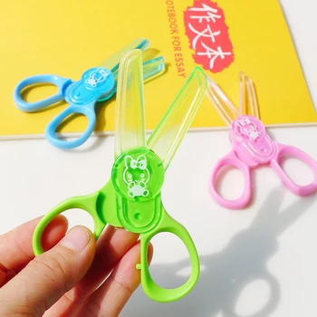 

Safe Plastic Mini Scissors Kids Handmade DIY Album Paper Cutter Craft Art Protection Scissors Early Learning School Supplies