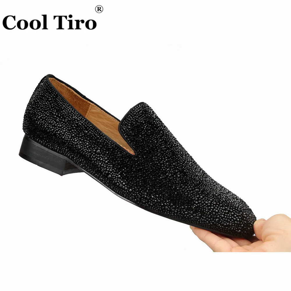 Black Crystals Loafers Shoes Suede (12)