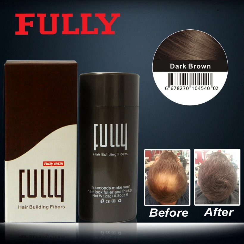 Retail Fully Hair Building Fibers Dark Brown (totally 18 Colors) Hair Loss Product Series