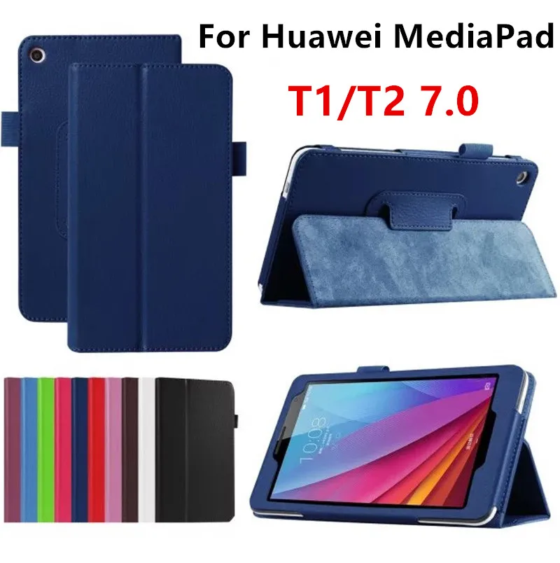 Чехол-книжка из искусственной кожи с Litchi рисунком для huawei MediaPad T1 7,0 T1-701U/W T2 7,0 BGO-DL09 BGO-L03 Магнитный чехол-книжка