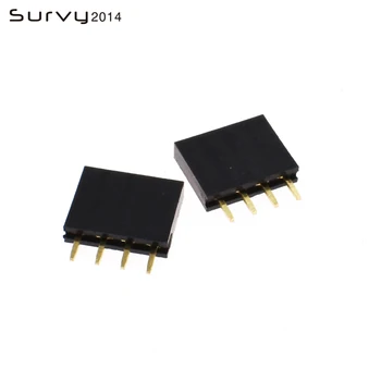 

10/20/50/100PCS 4 Pin Header Socket gold plated 4Pin 2.54mm Row Straight Female Single