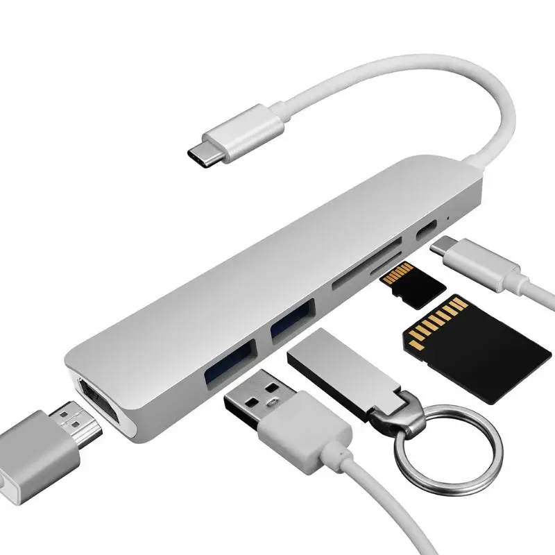

High Speed 5Gbps Silver/ Grey/ Gold/ Pink Aluminium Alloy Type-C USB-C HUB to 4K HDMI USB 3.0 Adapter for Phone PC Computer