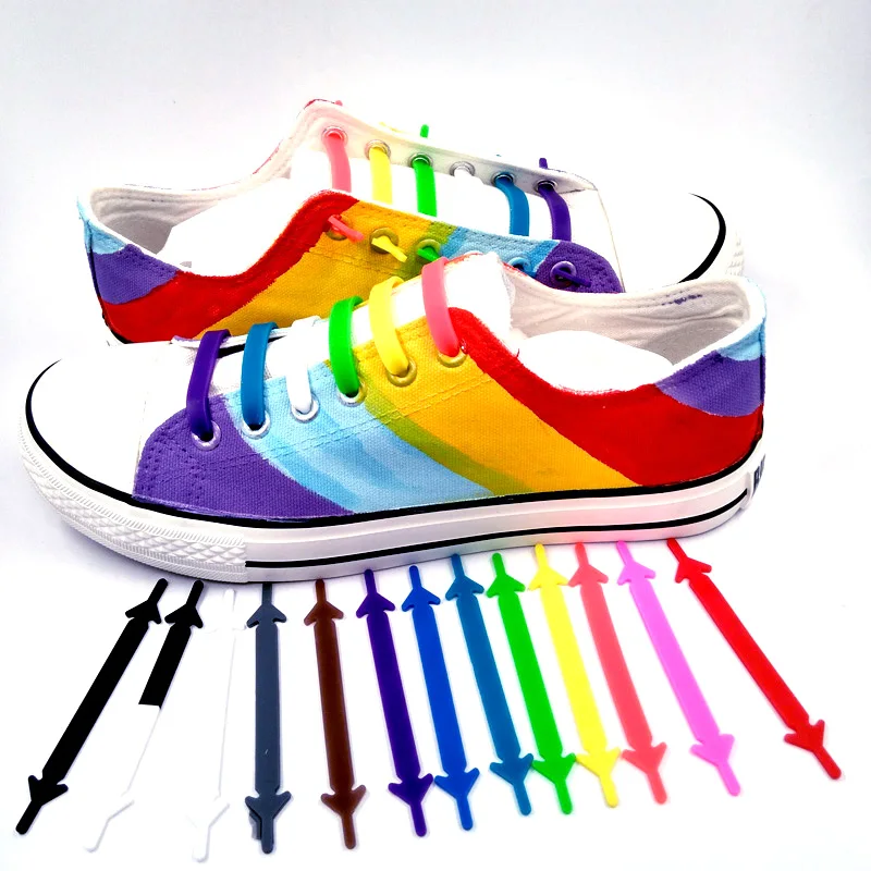 JUP Men Boy Girl Kid Lazy Shoelace Lace Shoelace Buckle Flat Square Head Bracelet Canvas Leisure Sports Shoes  Silicone Elastic 