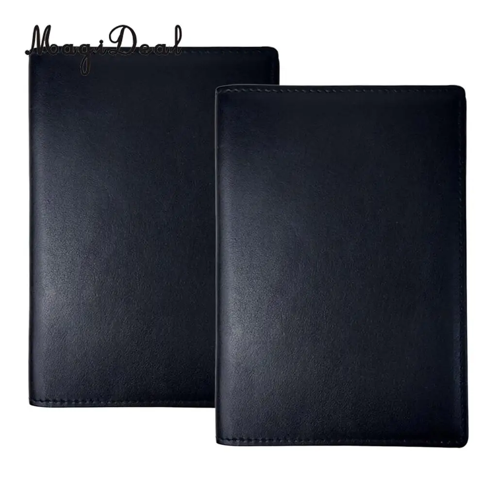 2PCS Genuine Leather Passport Holder RFID Blocking Wallet ID Credit Case Travel Accessories