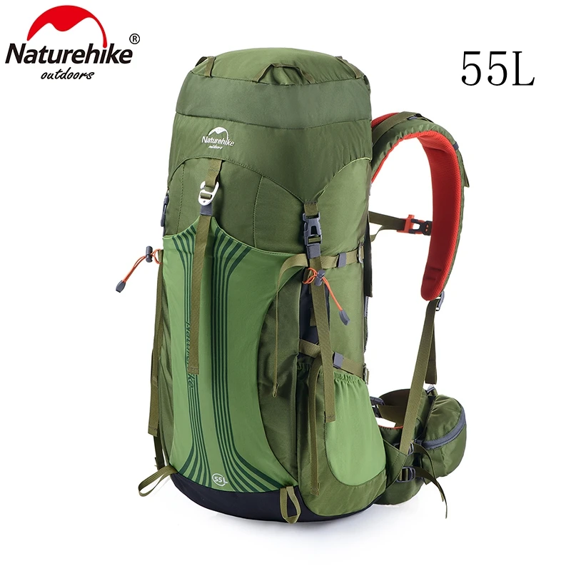 Naturehike профессиональная походная альпинистская сумка рюкзак с подвесной системой унисекс нейлоновая ткань 55L 65L 3 цвета - Цвет: 55L Green