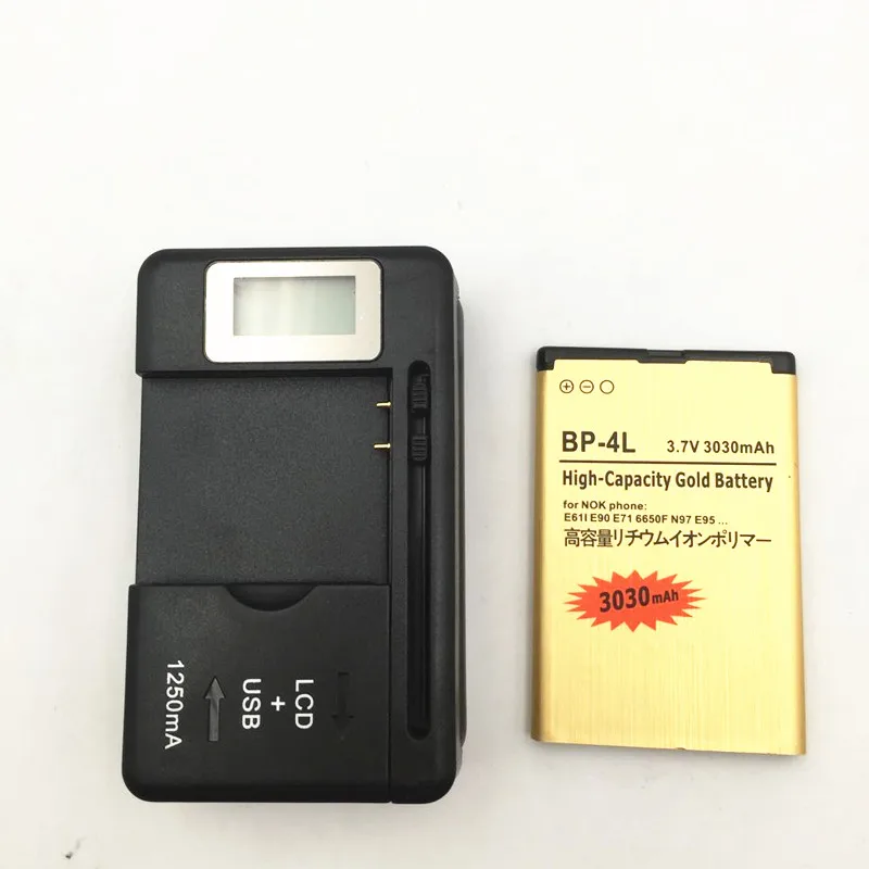Золотой BP-4L BP4L Мобильный телефон батарея для NOKIA E61i E63 E90 E95 E71 6650F N97 N810 E72 батарея+ зарядное устройство