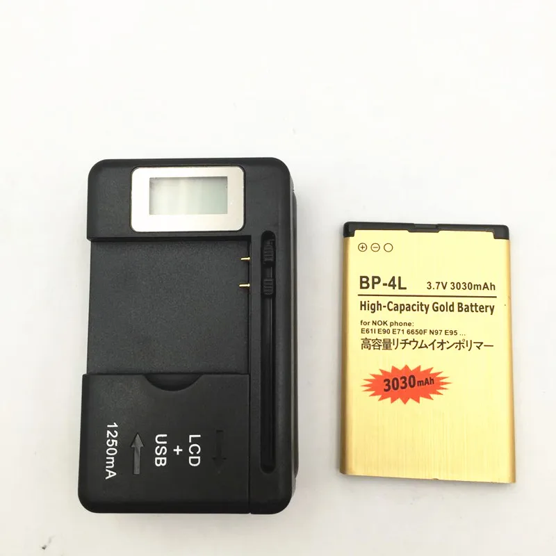 

New Golden BP-4L BP4L Mobile Phone Battery for NOKIA E61i E63 E90 E95 E71 6650F N97 N810 E72 battery+ Charger + free shipping