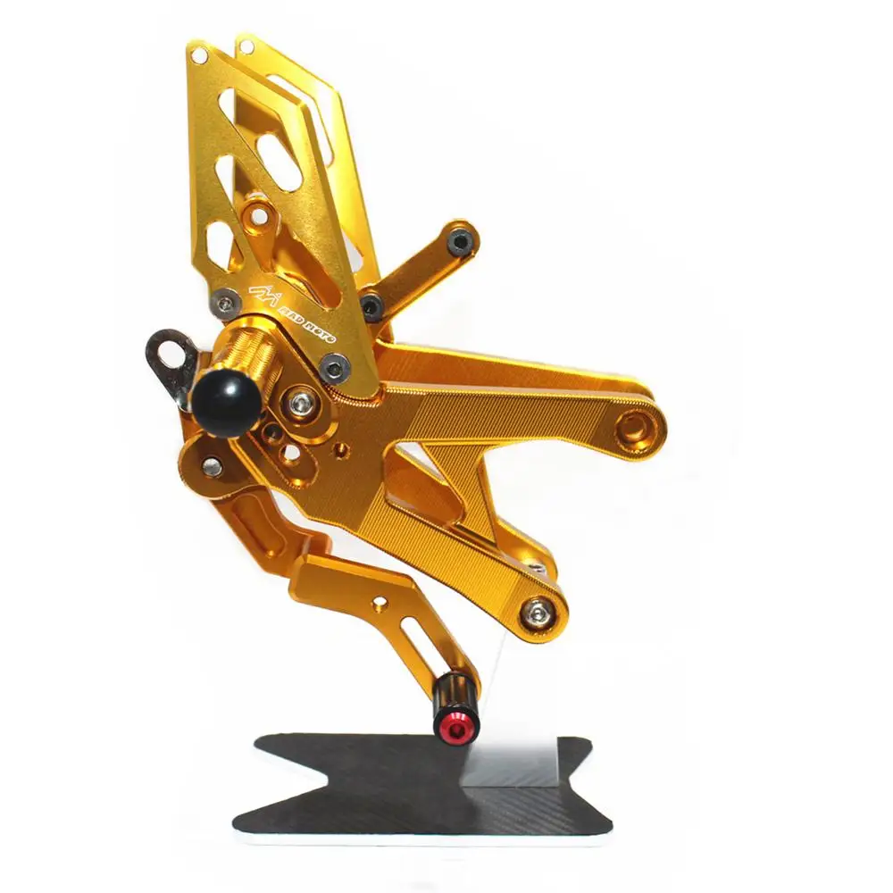 For Yamaha YZF R1 R1M R1S Racing Use CNC Adjustable Footrests Foot Pegs Rider Rearsets Foot Rest Pedal - Цвет: Gold