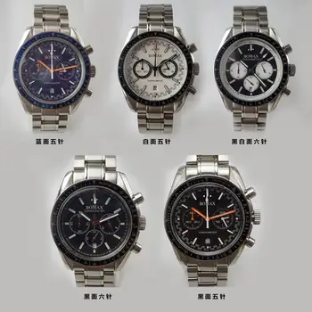 

Watch quartz chronograph Japanese brushed steel case bracelet 40mm vk64 and vk63 polished back racing