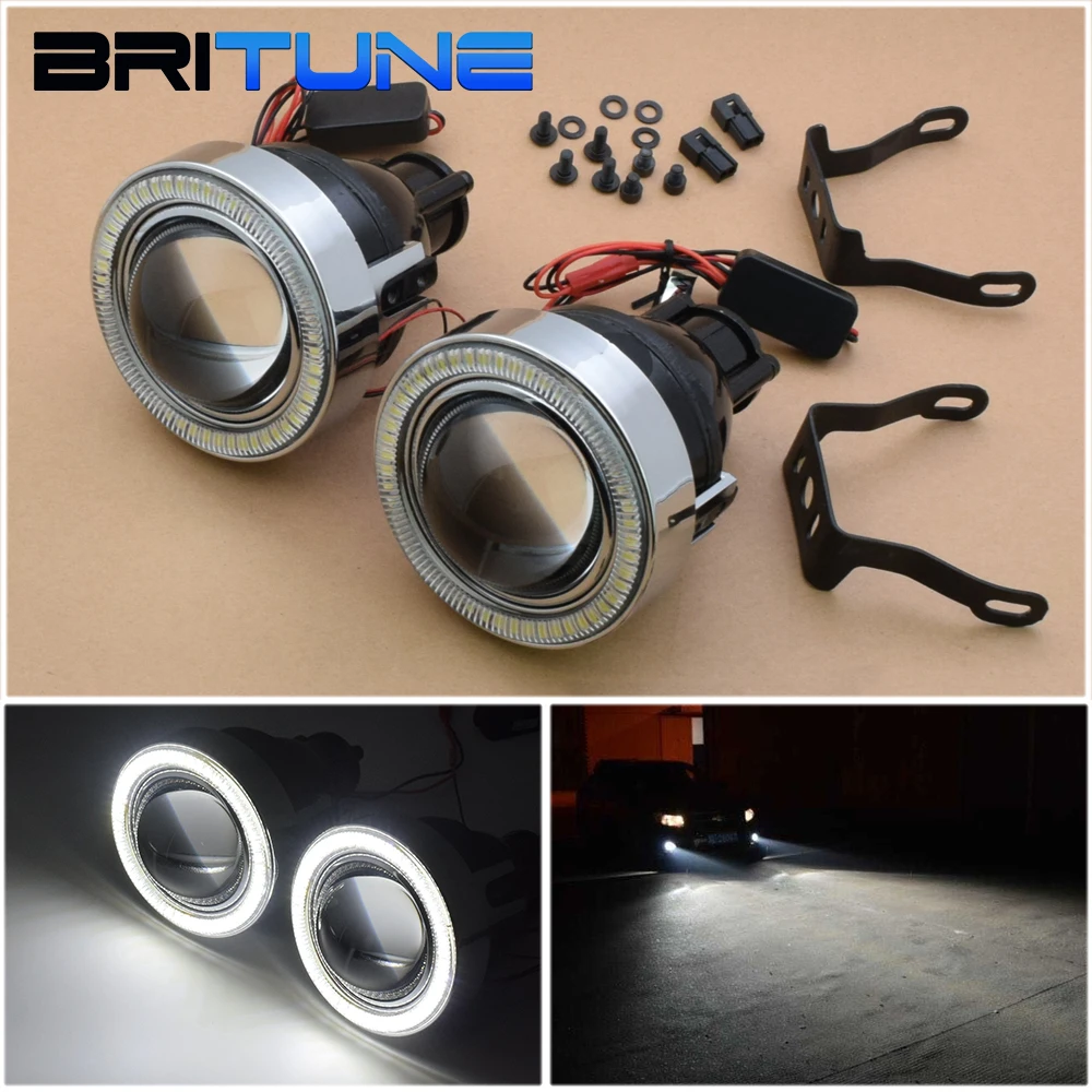 KIMISS 2.5 Inch 12V Car Headlight Assembly Kit Universal Metal Material Headlamp Projector Lens for H11