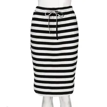 Костюмы Женская мода полосатый высокой талии свободные мини-юбка модные мини-юбка девочек удобная повседневная юбка была тонкая XL