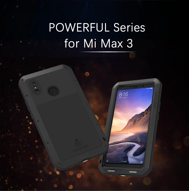 Бренд Love Mei чехол для Xiaomi mi Max 2 Max 3 mi X 2 mi X 2S mi 6 mi 8 mi 9 металлический защитный противоударный чехол для телефона прочный Чехол