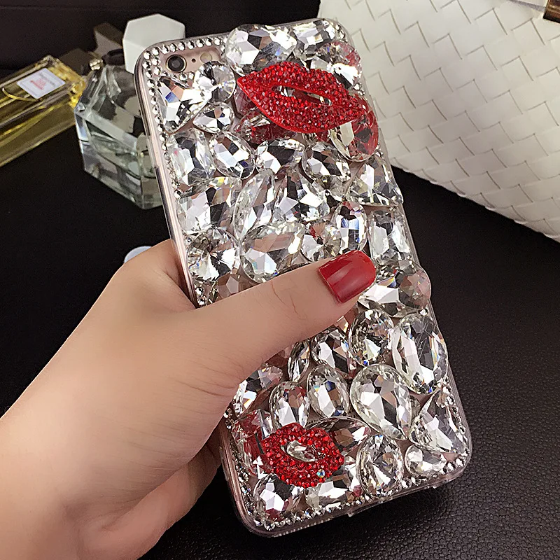 YESPURE Women Rhinestone Phone Case for Iphone 7plus Sexy Red Lips Fundas Celulars Bling Glitter Fancy Cellphone Accessories YESPURE Women Rhinestone Phone Case for Iphone 7plus Sexy Red Lips Fundas Celulars Bling Glitter Fancy Cellphone Accessories