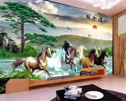 Пользовательские обои 3D Фреска Huangshan приветственная песня Bajun полное изображение гостиной ТВ фоновые обои для стен обои