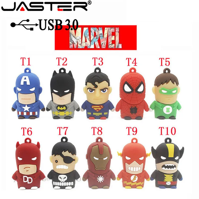 JASTER USB 3.0 Pen Drive 4GB 16GB 32GB 64GB USB Flash Drive Flash Memory PenDrive Cartoon Character superman batman USB Drive JASTER USB 3.0 Pen Drive 4GB 16GB 32GB 64GB USB Flash Drive Flash Memory PenDrive Cartoon Character superman batman USB Drive
