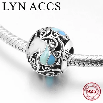 

Original 925 Sterling Silver Gentle friendly one-horned antelope Enamel Beads DIY Jewelry making Fit Pandora Charms Bracelet