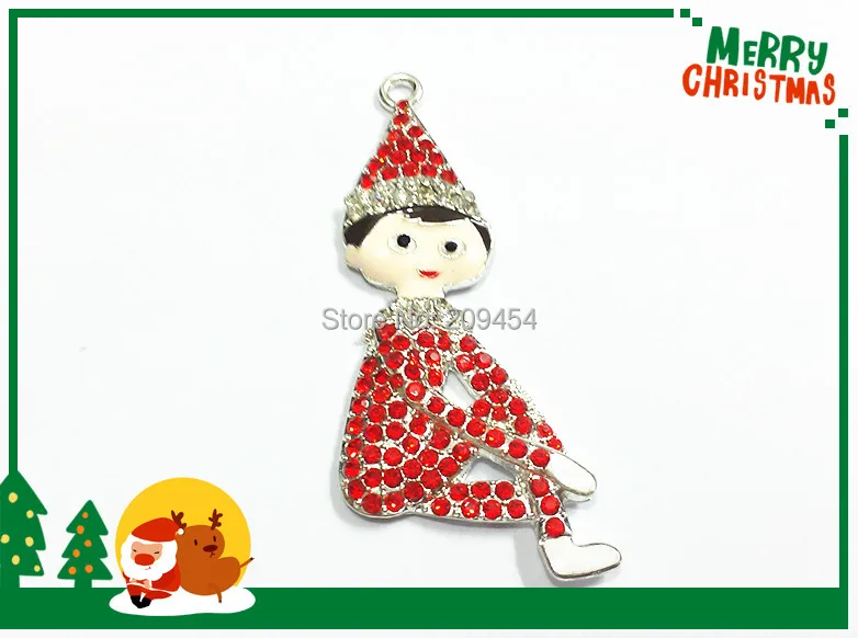 

Newest ! 58mm*29mm 10pcs/lot ELF Rhinestone Pendants Free Shipment !