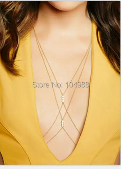 

WHOLESALE 5PCS/LOT GOLD COLOUR CHAINS SMALL WHITE IMITATION PEARLS CHAINS BODY JEWELRY 2 COLORS
