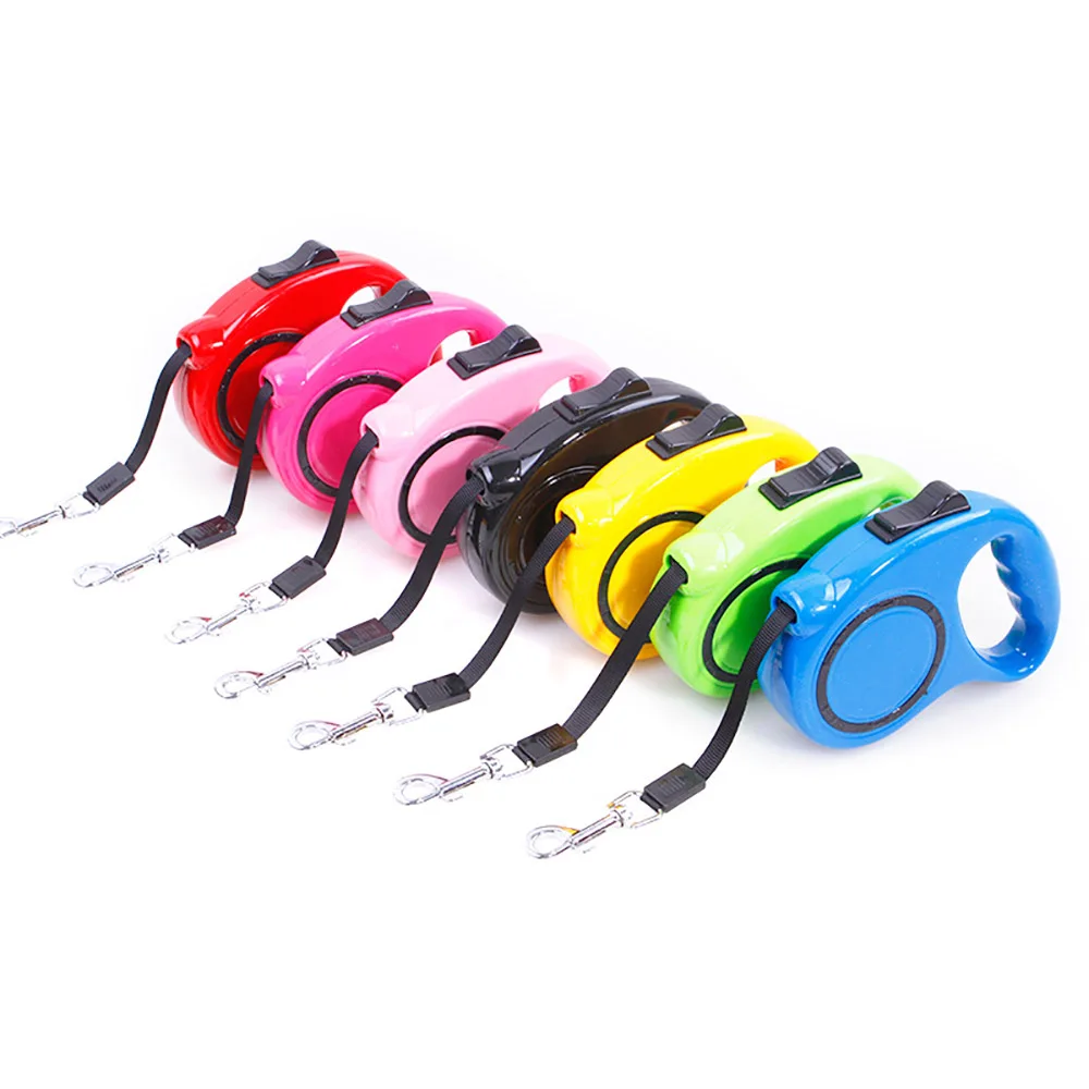 

Pet Dog Automatic Retractable Leash Solid 3M 5M One-handed Lock Extending Pet Walking Leads For Small Medium Dogs Pet supplies