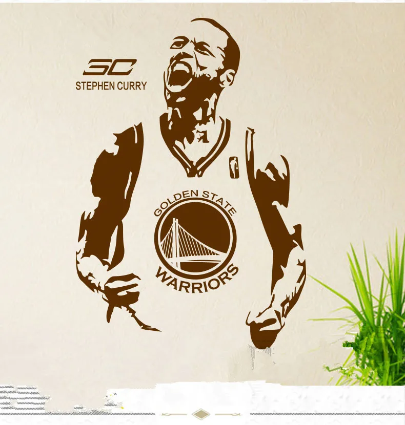 

Free shipping diy wallpaper Basketball superstar Stephen Curry wall stickers Home Decoration wall mural stickers