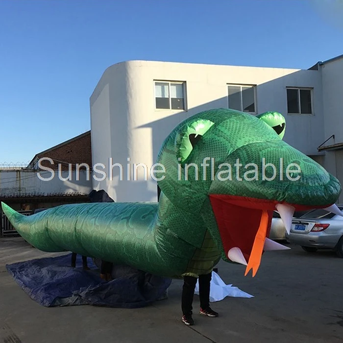 

Customized outdoor several people walking 33ft giant inflatable snake costume for parade events