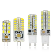 G4 G9 LED Lamp 3W 2W 1W Corn Bulb 220V & DC 12V SMD 2835 3014 24 48 64 104 leds Lampada LED 360 degrees Crystal Chandelier Light