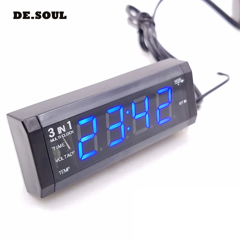 PARASOLANT 3 in 1 thermometer clock font b car b font mini watch practical Automotive Supplies