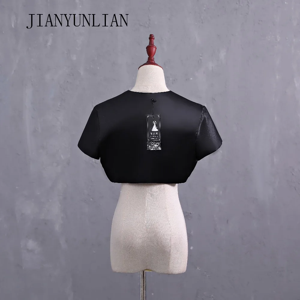 Customized Soft Satin Bolero Shrug Jacket Stole Wrap Shawl Tippet Short Sleeves Wedding Bolero for Women
