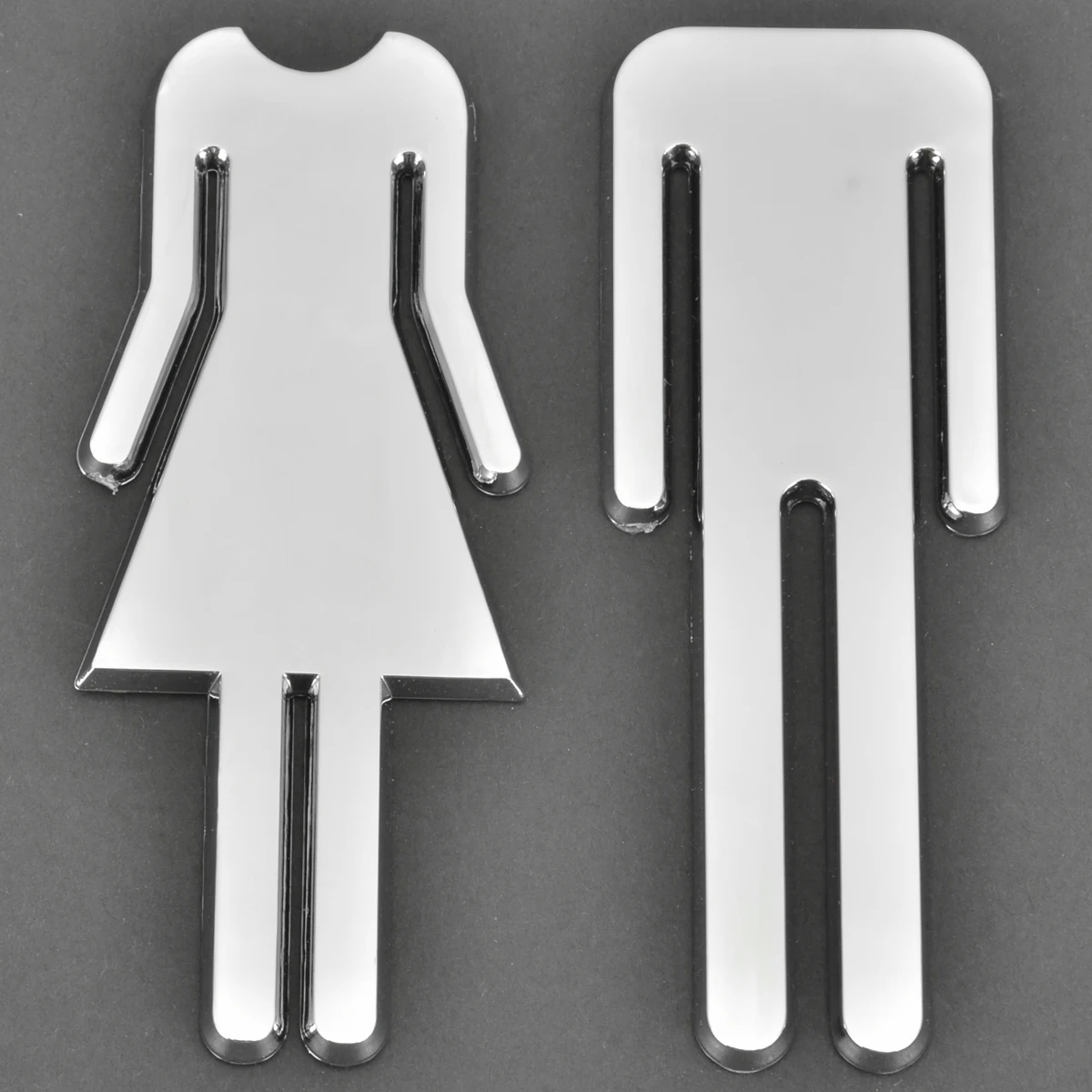 Adhesive MEN WOMEN WC Door Sign DIY Mirror Gentleman Ladies Toilet Wall Sticker for Toilet Loo Bathroom Restroom Sign Stickers