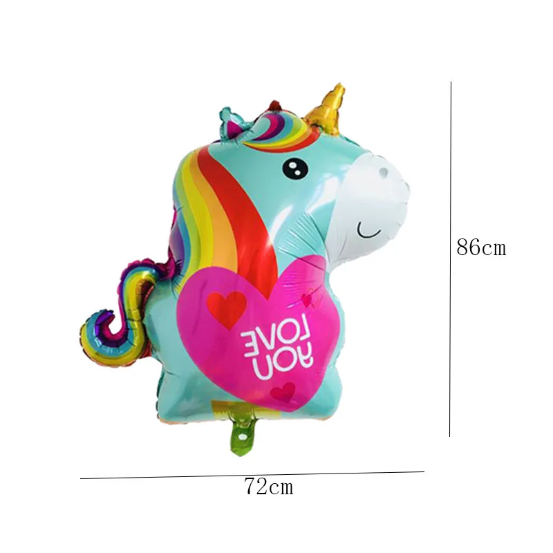 3D Large Unicorn Balloons Walking Animal Globos Unicorn party decorations Baby Shower Girls Birthday party decorations kids ball - Color: love unicorn