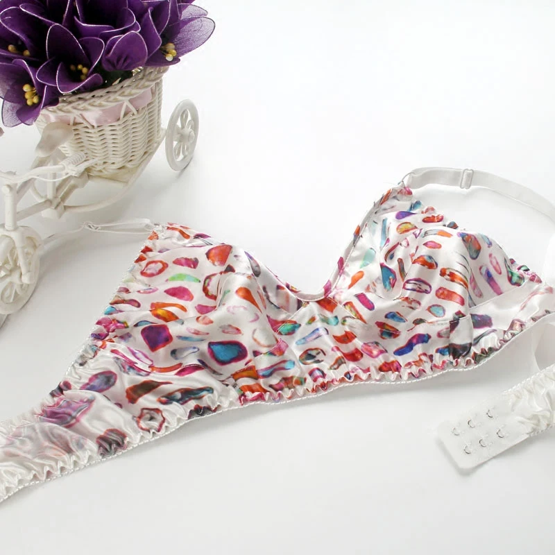 

5PCS Womens Silk Bra comfortable Underwire Solid 34A 36A 38A 40A 42A