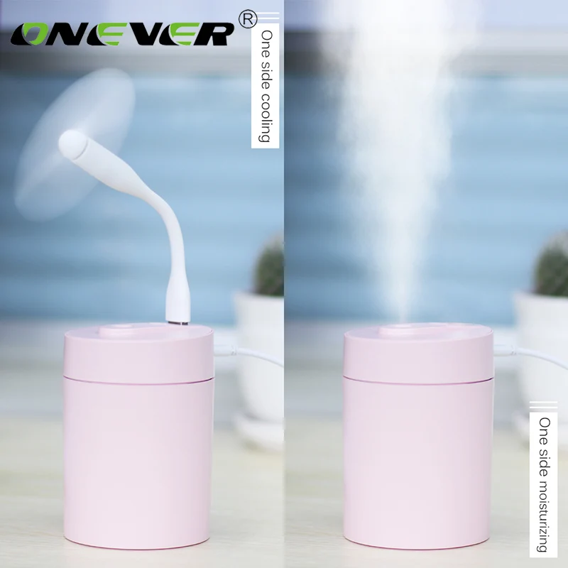 

Onever High Quality 250ML Ultrasonic Air Humidifier Diffuser for Home Car USB Fogger Mist Maker with USB fan Fit LED Night Lamp