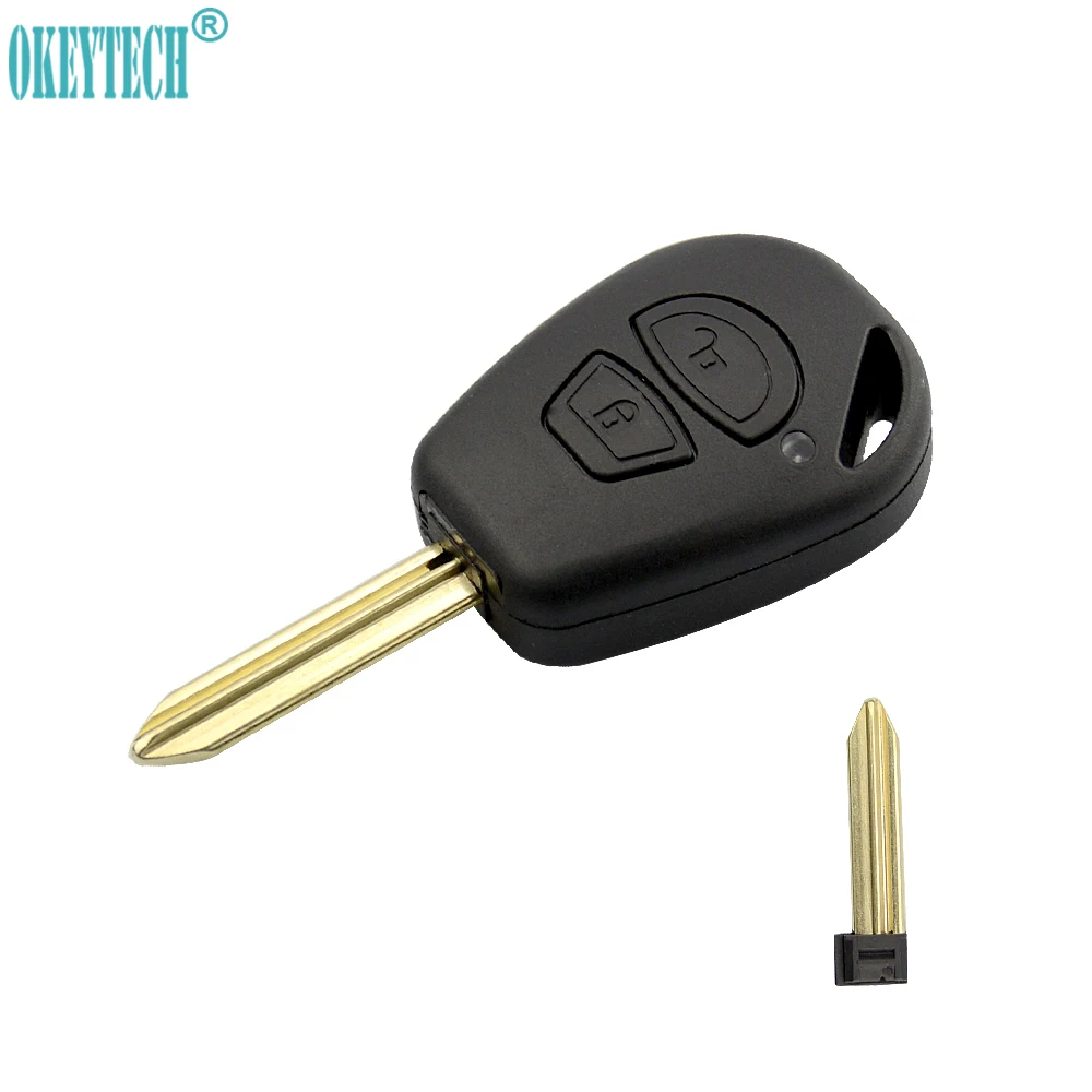 

OkeyTech 2 Buttons Replacement Cover Case Fob Holder Shell Uncut Blank Blade for Citroen Picasso Berlingo SX9 Free Shipping