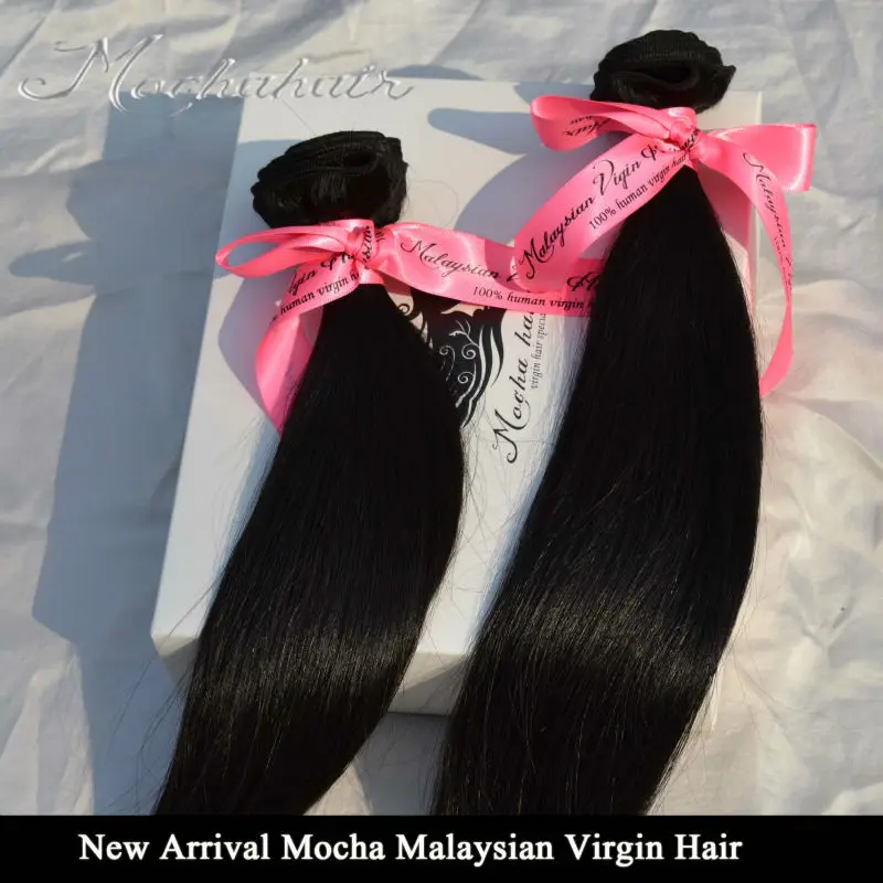 Unprocessed Mocha Hair 3PCS/Lot 8"-26" Malaysia Straight Virgin Hair Extension Hair Weave wholesale Natural Color Tangle Free