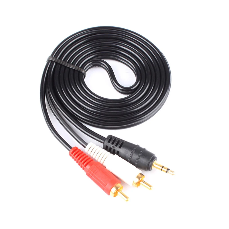 3.5 MM Male Jack to AV 2 RCA Male Stereo Music Audio Cable Cord AUX for