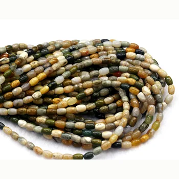 

Wholesale Natural Genuine Rainbow Ocean Jasper Rice Shape Oval Loose Beads 4x6mm Fit Jewelry DIY Necklace or Bracelets 03823