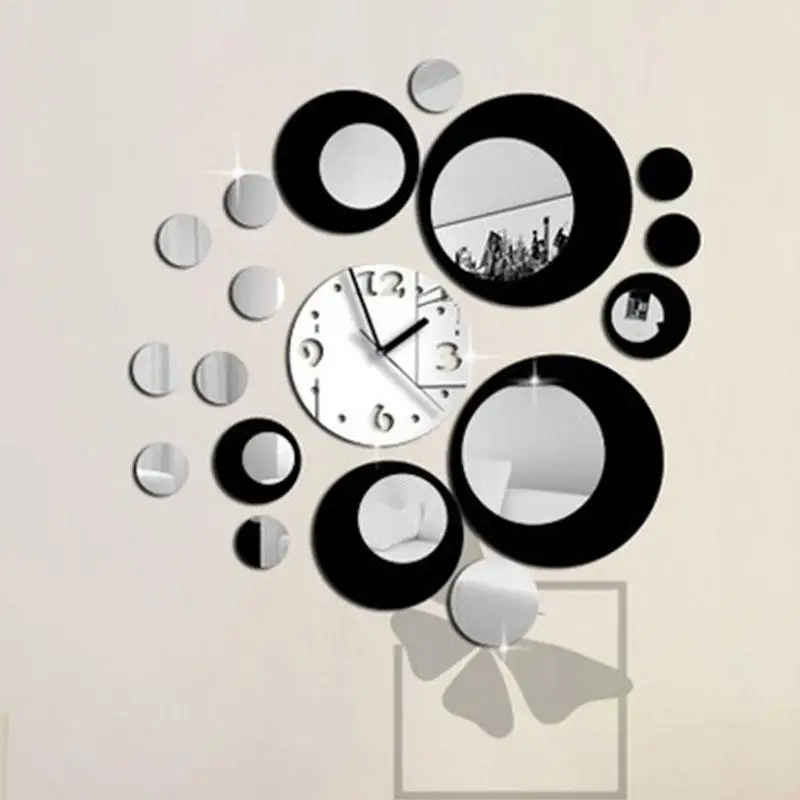 

2017 Hot Sale Creative Acrylic Clock Mirror Effect Wall Sticker Home Decor Craft DIY Stickers Muraux Pegatinas De Pared
