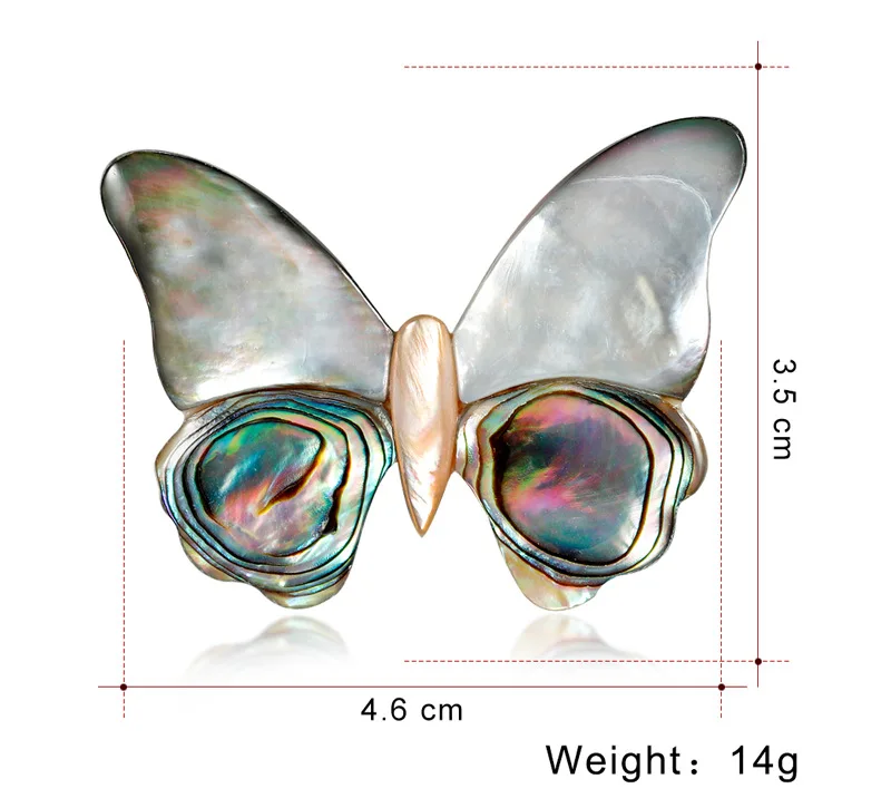 Funmor бабочка натуральных брошь в форме морской раковины насекомых Для женщин Для мужчин вечерние сборные аксесуары платье корсаж булавки для мамы подарки Bijoux(украшения своими руками