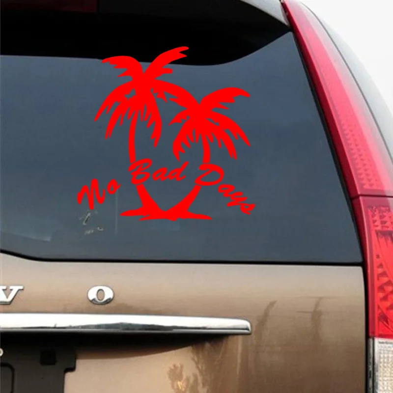 Car styling 30*30cm Summer Style No Bad Days Coconut Tree Car Window
