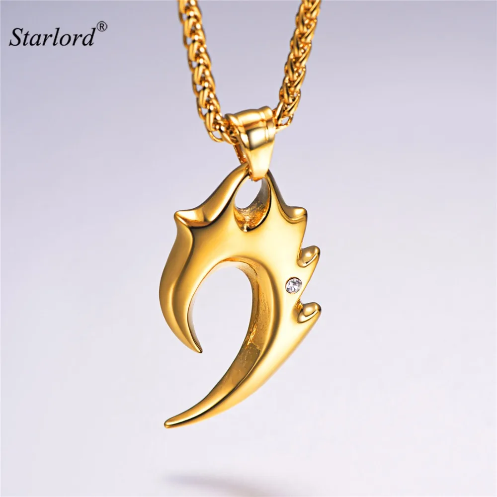 Men's Wolf Tooth Necklace Stainless Steel/Gold Animal Tooth Pendant