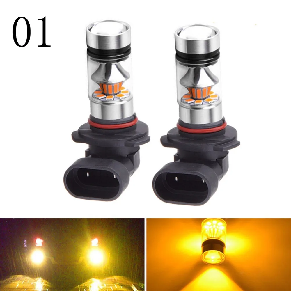 

2pcs/set H8 H9 H11 H16 3000K 1800lm 100W High Power LED Fog Light Bulbs High Brightness Universal Car External Light Bulbs