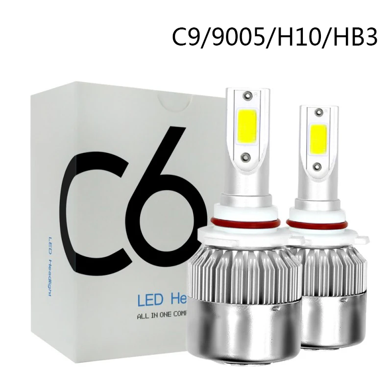 Пара автомобильных светодиодных фар C9 9005 9006 HB4 9007 HB5 H11COB комплект для