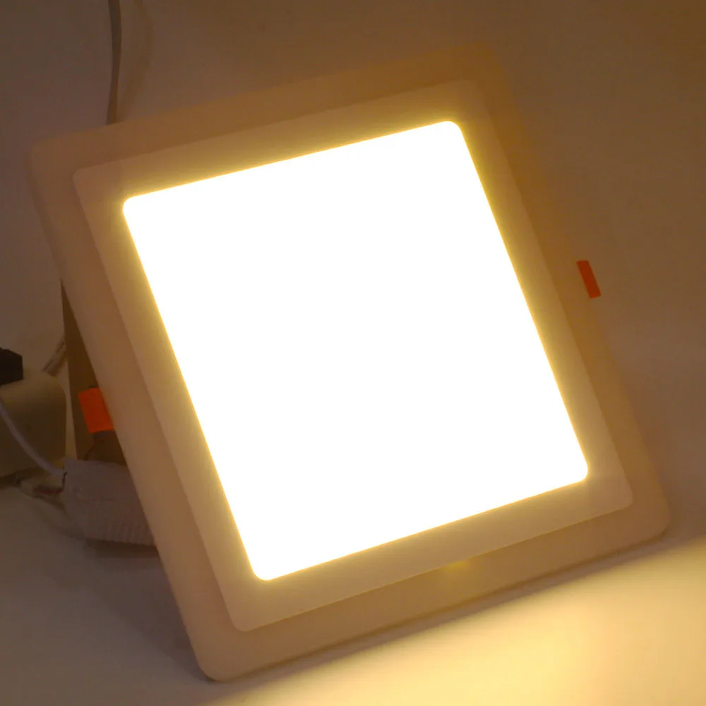 Rgb LED-светильник 3 Вт, 6 Вт, 12 Вт, 18 Вт, круглая, квадратная, встраиваемые светодиодные лампы AC 85-265V Светодиодный лампы Спальня Кухня Крытый светодиодный точечное освещение - Испускаемый цвет: Square Warm White