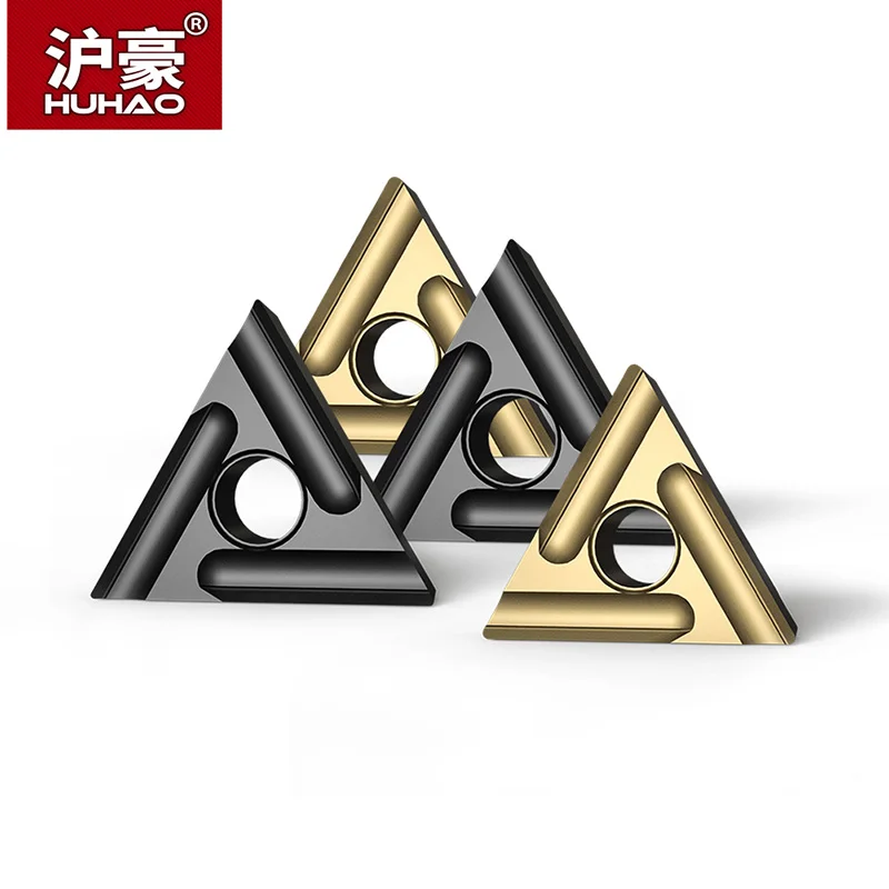 HUHAO 1 pc CNC Blade Triangle Slotting Lathe Insert Triangular Slotted Outer Hole Inner For Steel HRC45 Degree