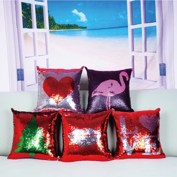 

Peiyuan Shining Trump Reversible Color Changing Pillow Case Magical Nicolas Cage Sequins Cushion Cover Flamingo Pillow Cover
