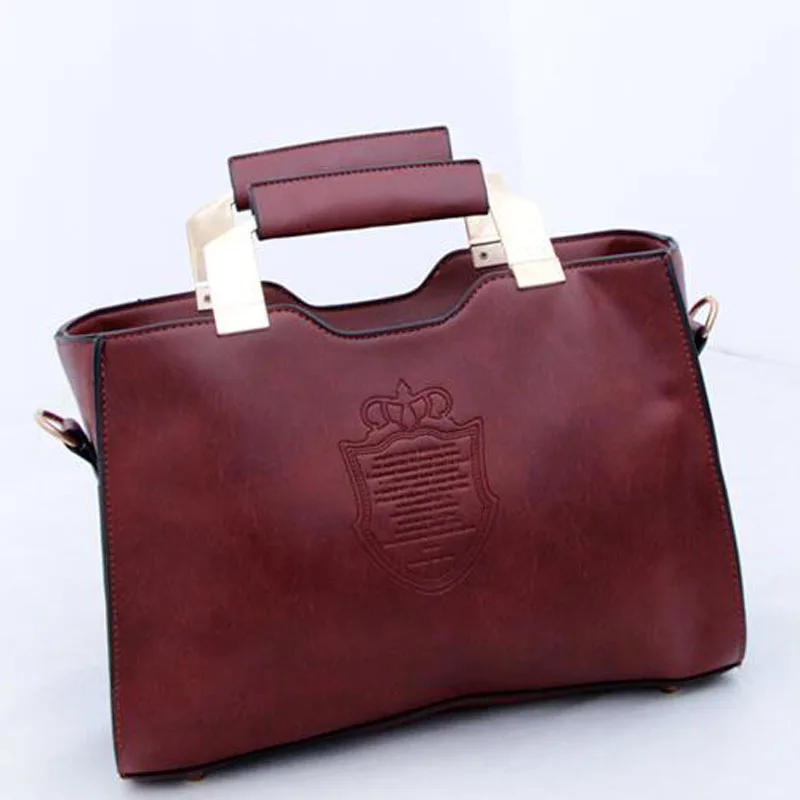 Женщины Сумочку Железная Корона Щит ИСКУССТВЕННАЯ Кожа Женщины Сумка 2016 Дамы Плеча Crossbody Сумка