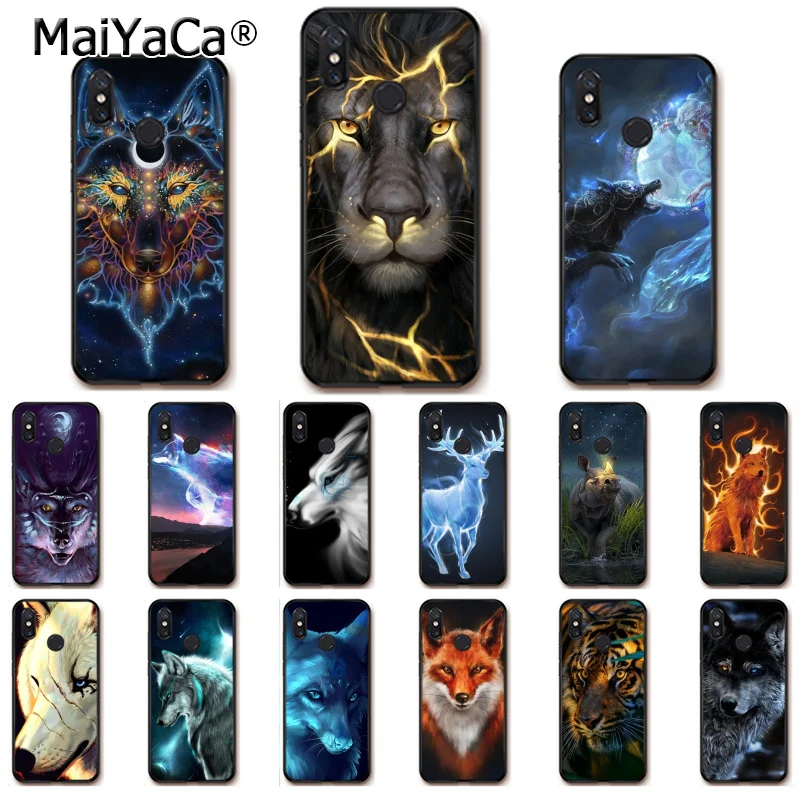 

MaiYaCa Magical animal wolf Fox deer Rhinoceros Tiger PhoneCase for Xiaomi Mi6 Mi8 Note3 Redmi5 Note5 7 Note4 4X Redmi6 6A 5Plus