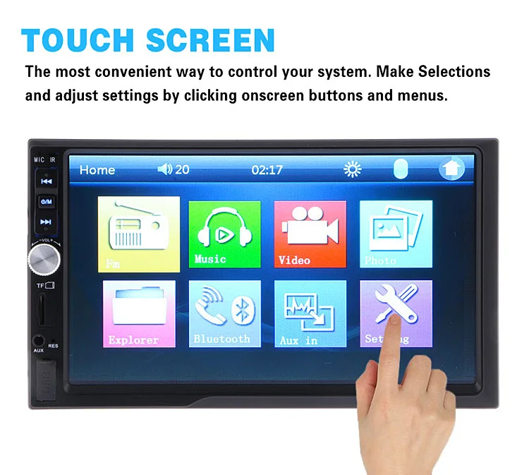 

7012B 2 Din Car Stereo Radio Player 7 inch HD In Dash Touch Screen Bluetooth Car Player Support FM/MP5/USB/AUX Car Electronics