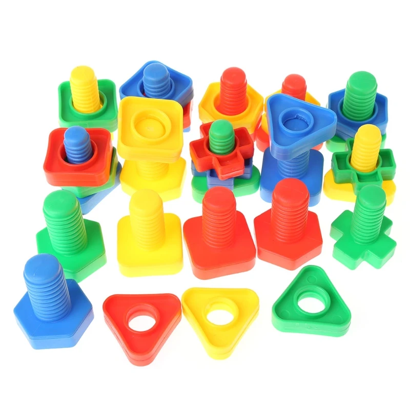 Insert Blocks Screw Building Blocks Nut Toys Children Educational Montessori Toy Y51E