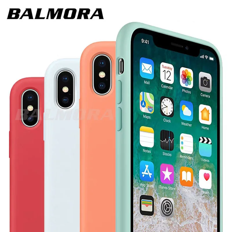 

BALMORA Silicone Case For iPhone 7 8 6 6s Plus Case For iphone X XS Max XR Case For Apple Cover